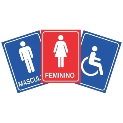 PLACA DE SINALIZAÇÃO 5X25CM BANHEIRO
