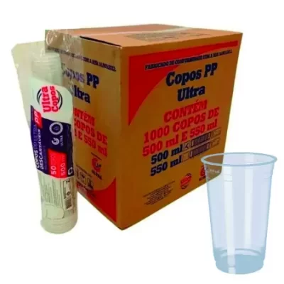 CAIXA DE COPO DESC. LISO 500ML (20TIRAS