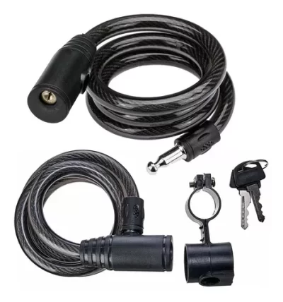 CADEADO BICICLETA 100CM CHAVE CABO