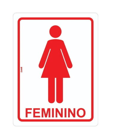 PLACA DE SINALIZAÇÃO BANHEIRO FEMININO