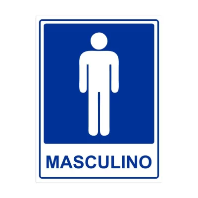 PLACA DE SINALIZAÇÃO BANHEIRO MASCULINO