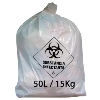SACO P/ LIXO INFECTANTE 50L BRANCO (100UND)